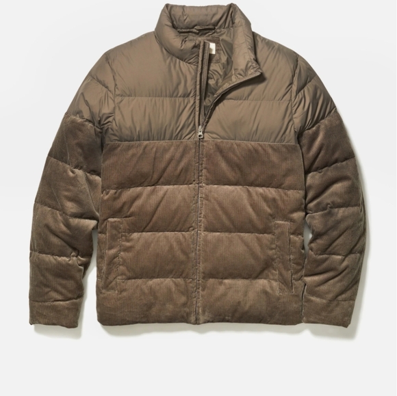 Marine Layer Men's Miles corduroy  Puffer Jacket Dark Taupe - Picture 7 of 7